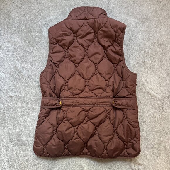 J. Crew Signature Puffer Vest Brown Lined Pockets Size S - Picture 3 of 4